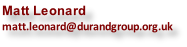 Matt Leonard matt.leonard@durandgroup.org.uk